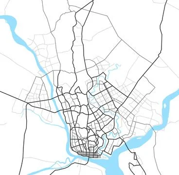City map. Town streets on the plan. Vector Ilustración de archivo