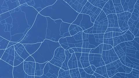 City map traces intricate network of curving roads and intersections Stock Illustration