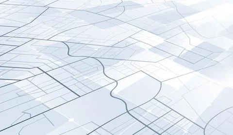 City map under rectangles and shapes are arranged in a grid pattern. Stock Illustration