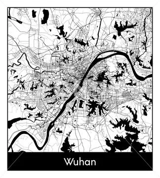 City Map Wuhan China Asia vector illustration ~ Clip Art #245031495