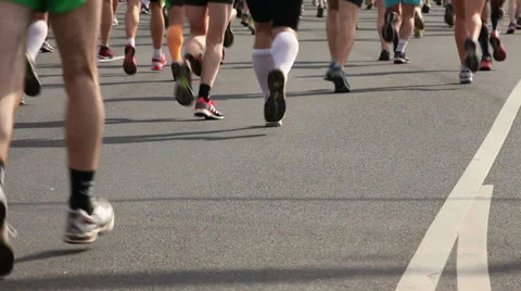 City marathon runners Stock Footage 38726893