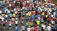 City Marathon Runners Run At The Riga International Marathon Stock Footage