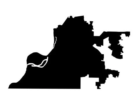 City Memphis map vector silhouette illustration Ilustração Stock