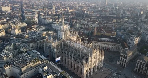 City of Milan Italy Aerial drone Footage Stock Footage