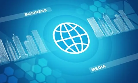 City model with computer icons Stock Illustration
