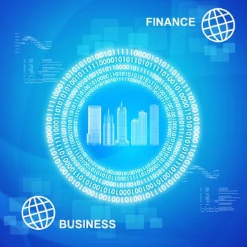 City model in number circle Stock Illustration