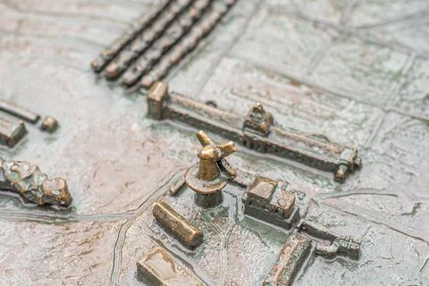 City Model with Windmill in Potsdam Stock Photos