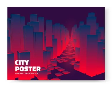 City modern poster Stock Illustration