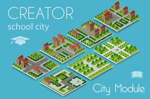 City module creator Ilustración de archivo