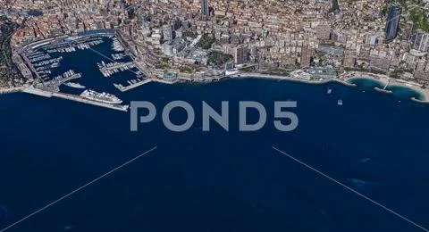 City of Monaco at noon from a height of 3 d Stock Photos