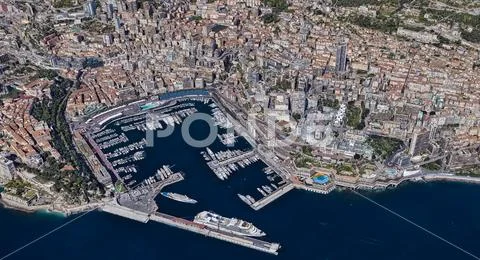 City of Monaco at noon from a height of 3 d Stock Photos