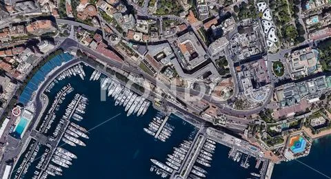 City of Monaco at noon from a height of 3 d Stock Photos