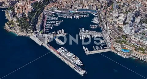 City of Monaco at noon from a height of 3 d Stock Photos