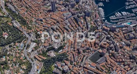 City of Monaco at noon from a height of 3 d Stock Photos