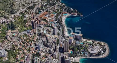 City of Monaco at noon from a height of 3 d Stock Photos