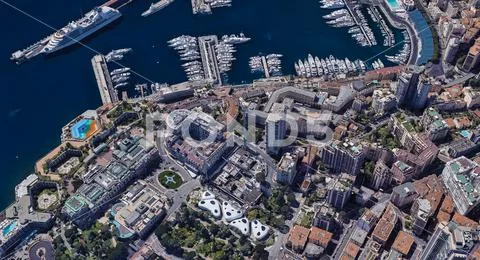 City of Monaco at noon from a height of 3 d Stock Photos