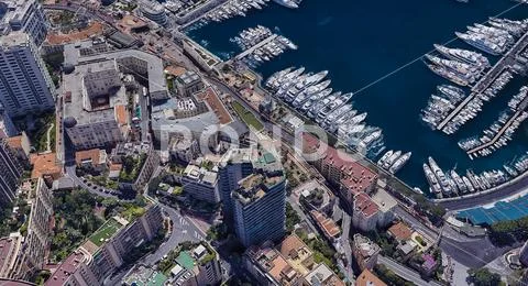 City of Monaco at noon from a height of 3 d Stock Photos