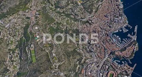 City of Monaco at noon from a height of 3 d Stock Photos