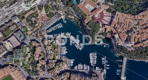 City of Monaco at noon from a height of 3 d Stock Photos