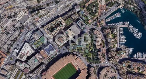 City of Monaco at noon from a height of 3 d Stock Photos