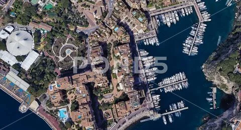 City of Monaco at noon from a height of 3 d Stock Photos