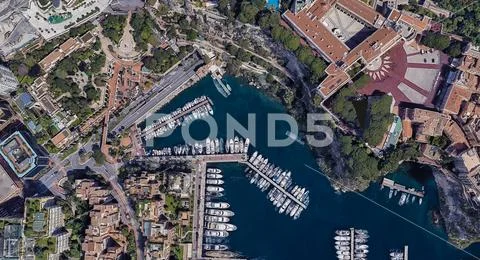 City of Monaco at noon from a height of 3 d Stock Photos