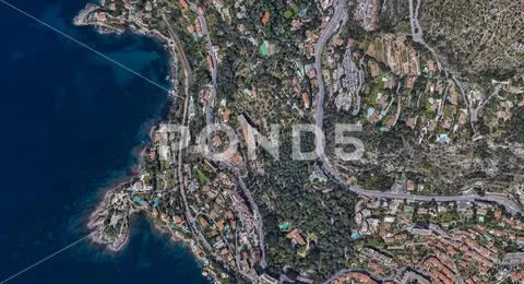City of Monaco at noon from a height of 3 d Stock Photos