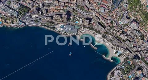 City of Monaco at noon from a height of 3 d Stock Photos