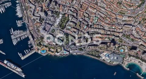 City of Monaco at noon from a height of 3 d Stock Photos
