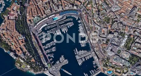 City of Monaco at noon from a height of 3 d Stock Photos