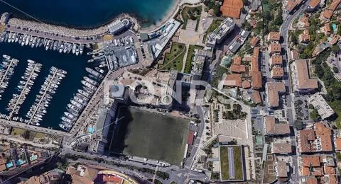 City of Monaco at noon from a height of 3 d Stock Photos