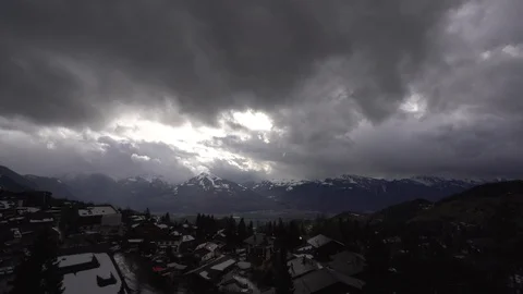 City mountain cloud Stock Footage