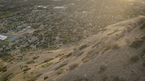 City by the mountains 01 Stock Footage 102533420