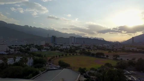 City mountains drone Stock Footage 169661344