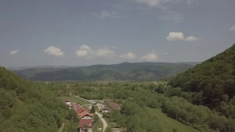 City in the mountains Stock Footage