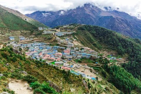 City in the mountains Stock Photos