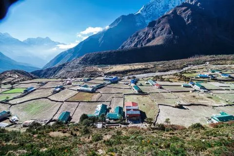 City in the mountains Stock Photos