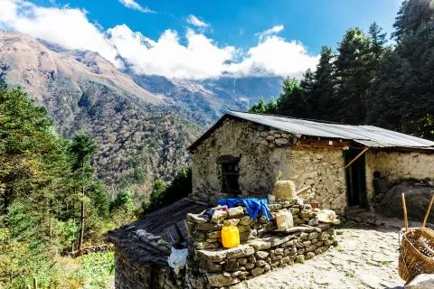 City in the mountains Stock Photos
