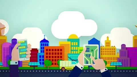 City navigation, Smart mobile app concept. Stock Footage 82163840