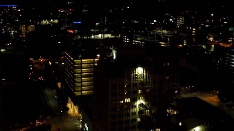 City At Night From Above Stock Footage 97402836
