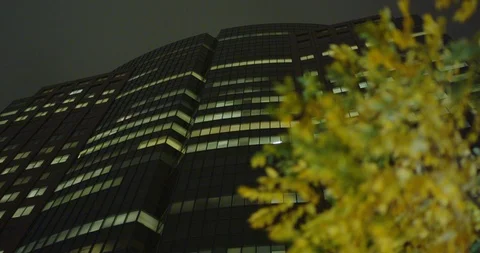 City Night Building Stock Footage 86372548