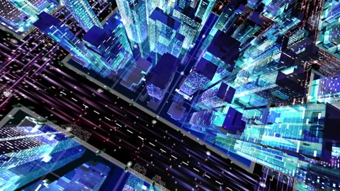 City night Building Simple Modern Skyscraper business background Night Ea2 Stock Footage 134985556