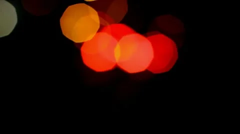 City night car traffic and people walking, low angle view, defocused Stock Footage