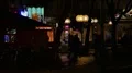 City night colorful street life taxi arrives crowd people 4k or 4k+ Resolution