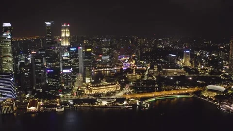 City at Night by Drone Stock Footage 172287006