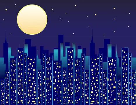 City at Night 스톡 일러스트