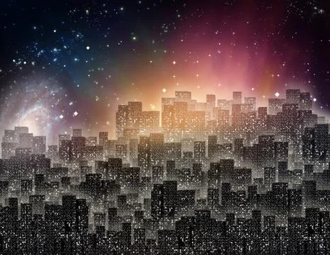 City at night Stock Illustration