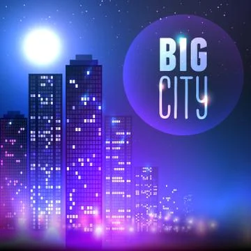 City at night Stockillustratie