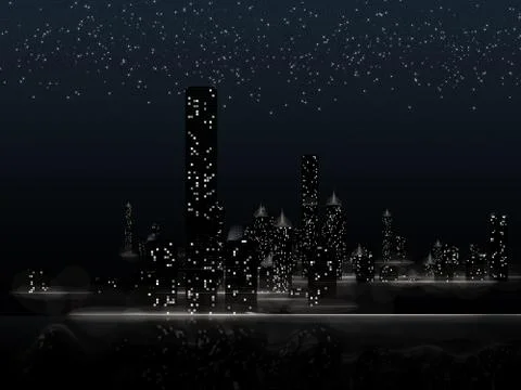 City at night Stock Illustration