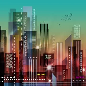 City at night Stock Illustration